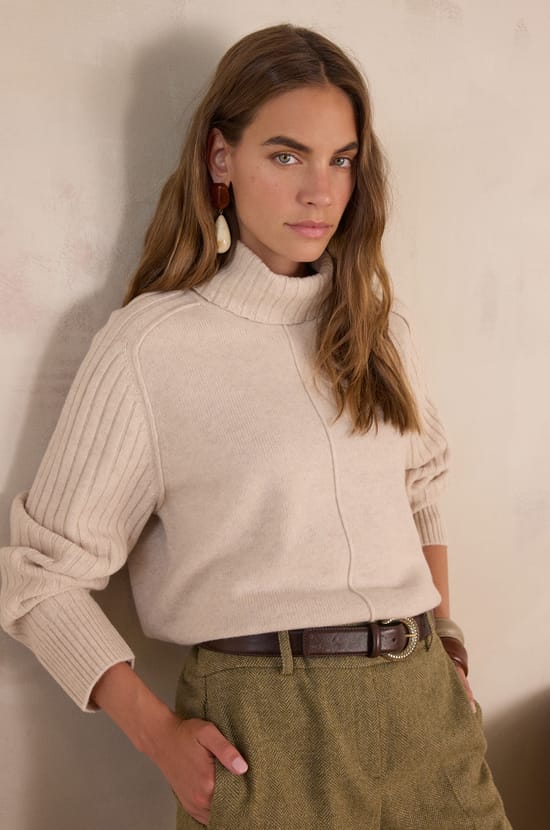 BLAISE turtleneck jumper in wool;${refinementColor}
