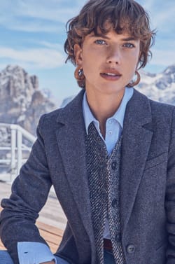 COURTNEY herringbone wool blazer;${refinementColor}
