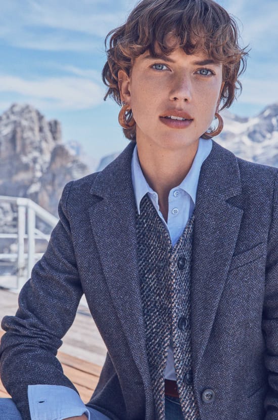 COURTNEY herringbone wool blazer;${refinementColor}