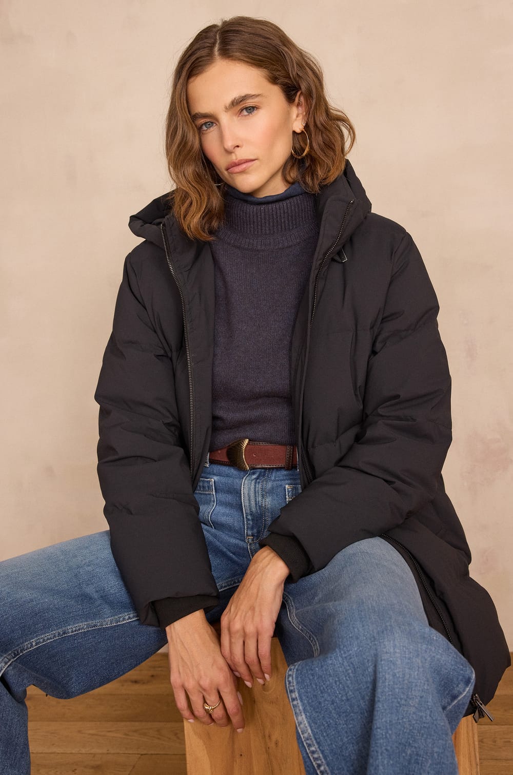 Pull col montant BEN en laine;${refinementColor}