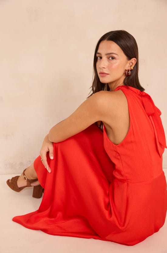 Sleeveless straight dress BEREY;${refinementColor}