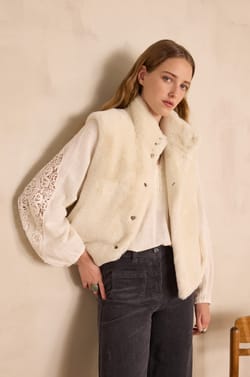 SUZANNE Sleeveless Cardigan;${refinementColor}