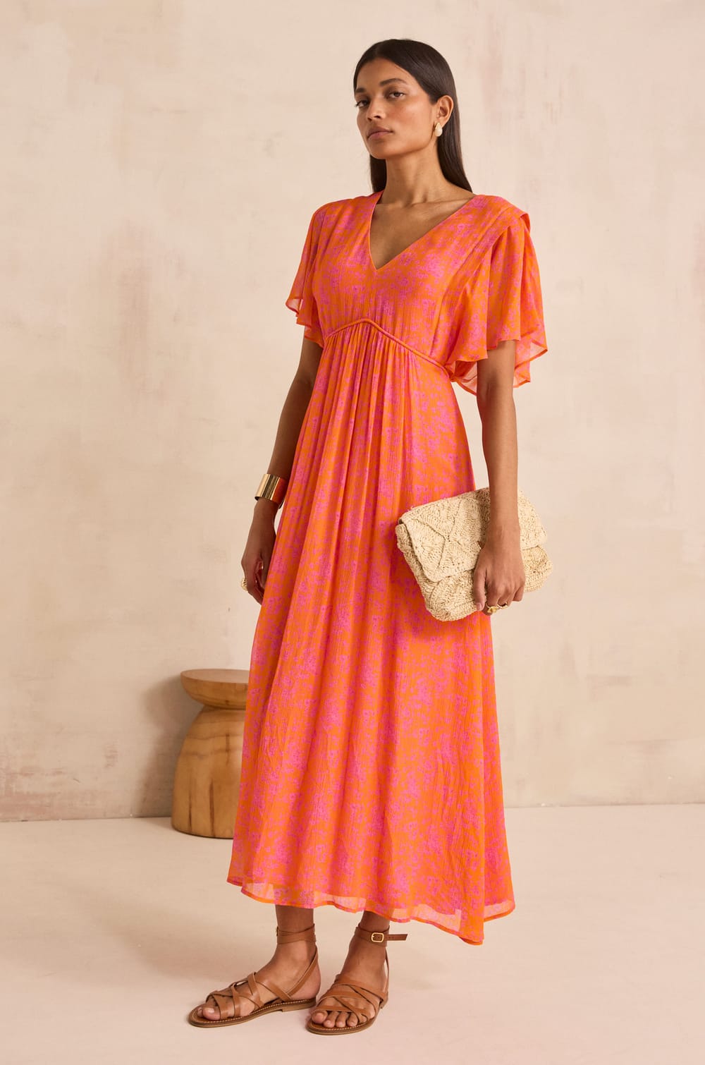 Flowy printed dress BLOOMA;${refinementColor}