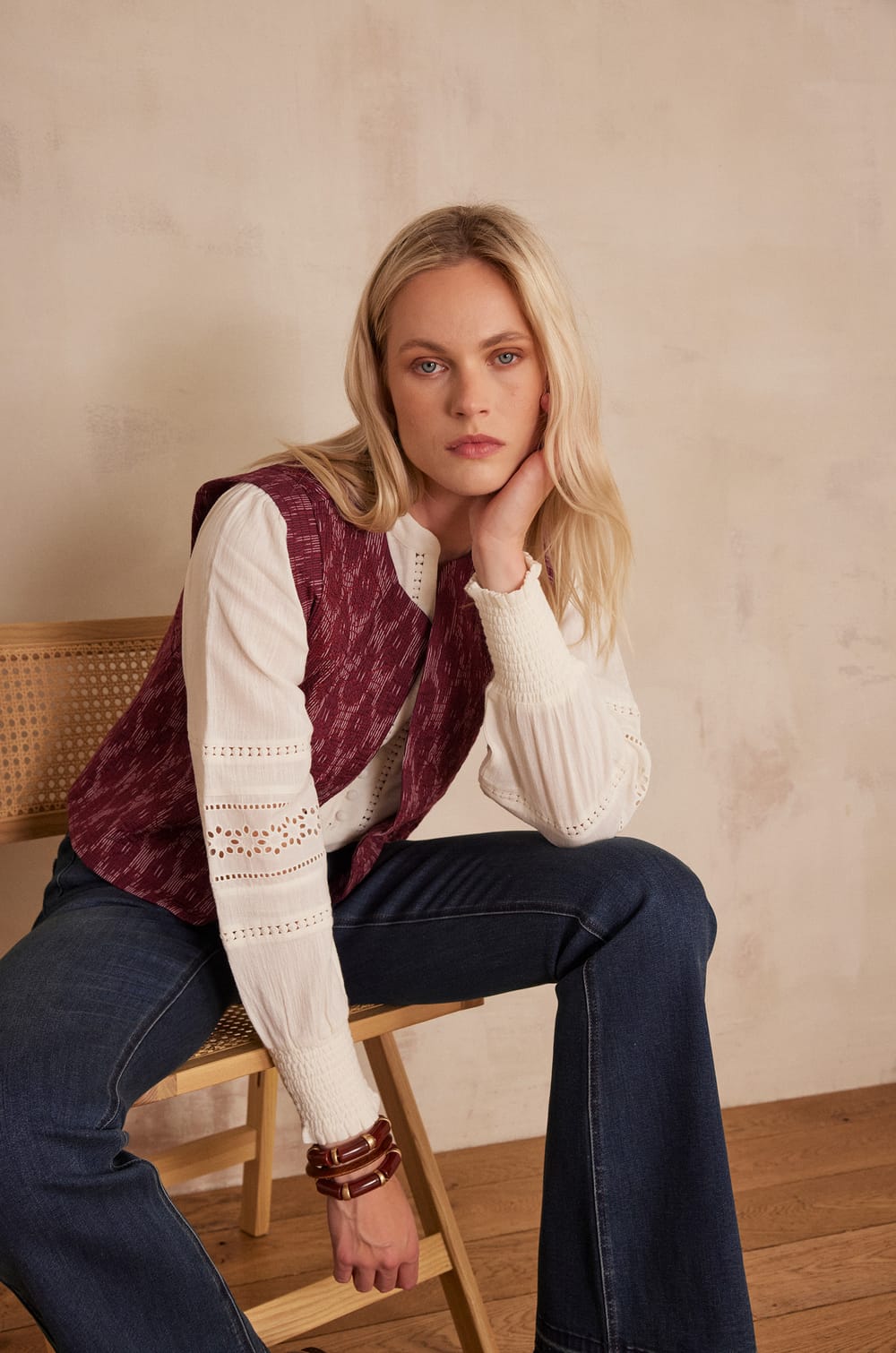 Gilet en coton PRUNE;${refinementColor}