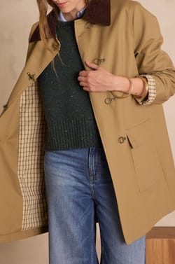 Trench long en coton DANAE;${refinementColor}