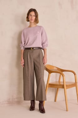 TIMEO wide cropped trousers;${refinementColor}