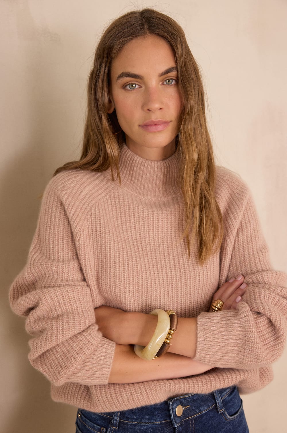 BRUCE ribbed jumper in 100% recycled cashmere;${refinementColor}