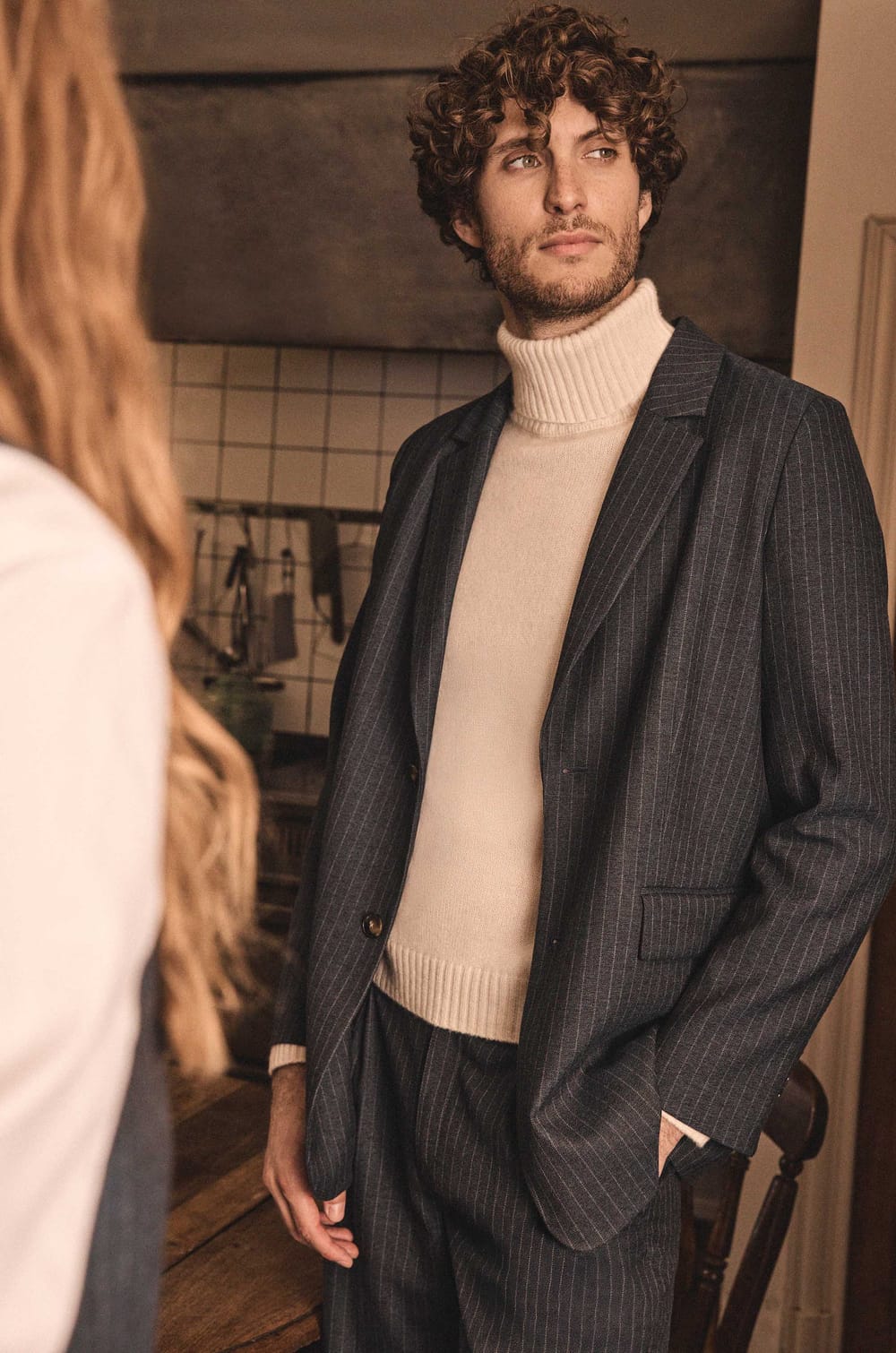 Unisex striped tailored jacket IMPULSIF;${refinementColor}