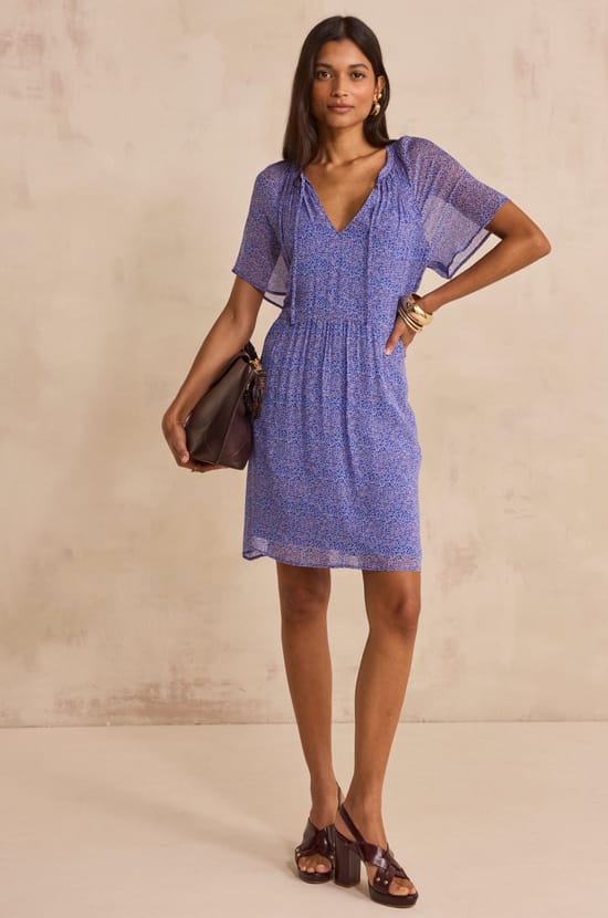 Short printed dress BANDANA;${refinementColor}