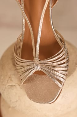 Iridescent heeled sandals in 100% leather SUNNY;${refinementColor}