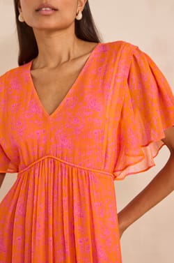 Flowy printed dress BLOOMA;${refinementColor}
