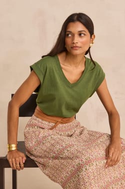 Printed BATIK fluid skirt;${refinementColor}