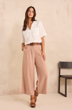 TINO loose linen trousers;${refinementColor}