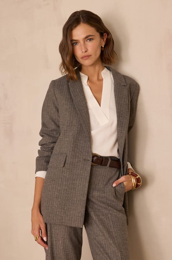 NELIA striped wool jacket;${refinementColor}