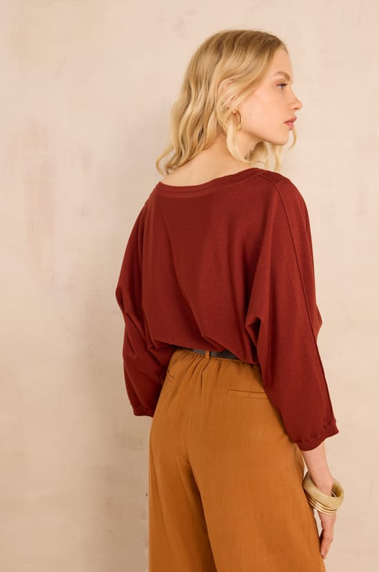 Pull &agrave; manches 3/4 chauve-souris AUXANE;${refinementColor}