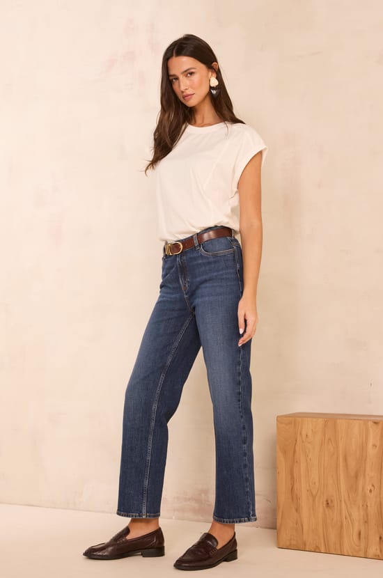 Jean straight and cropped RUDY;${refinementColor}