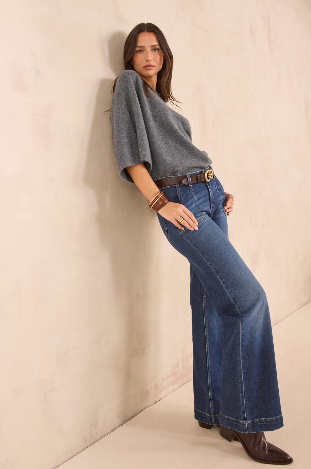 Losse ALESS jeans in denim;${refinementColor}