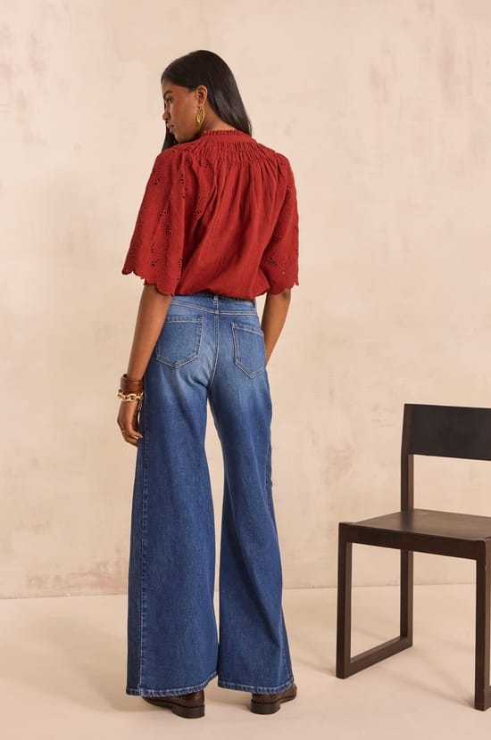 Extra large bicolor cotton shirt SAVANA;${refinementColor}