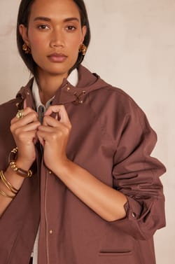 Korte ANNETTE parka in katoen;${refinementColor}