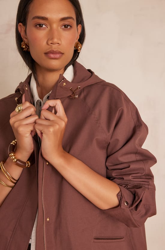 ANNETTE short cotton parka;${refinementColor}