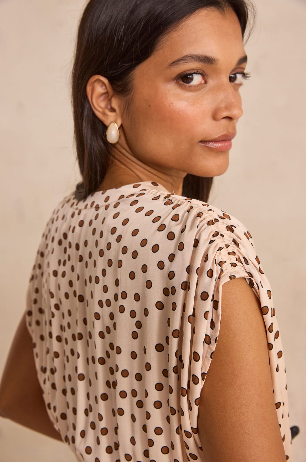 Straight dress with polka dots BELGIA;${refinementColor}