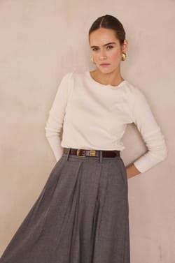 LENA ribbed long-sleeved T-shirt;${refinementColor}