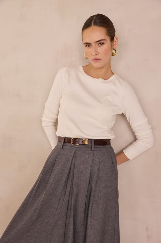 T-shirt côtelé à manches longues LENA;${refinementColor}