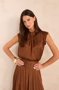 Sleeveless satin blouse MARLON;${refinementColor}