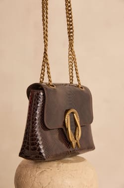 Small chocolate leather bag LEON;${refinementColor}
