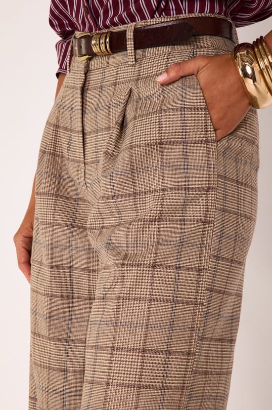 Pantalon Large &agrave; carreaux FLAUBERT ;${refinementColor}