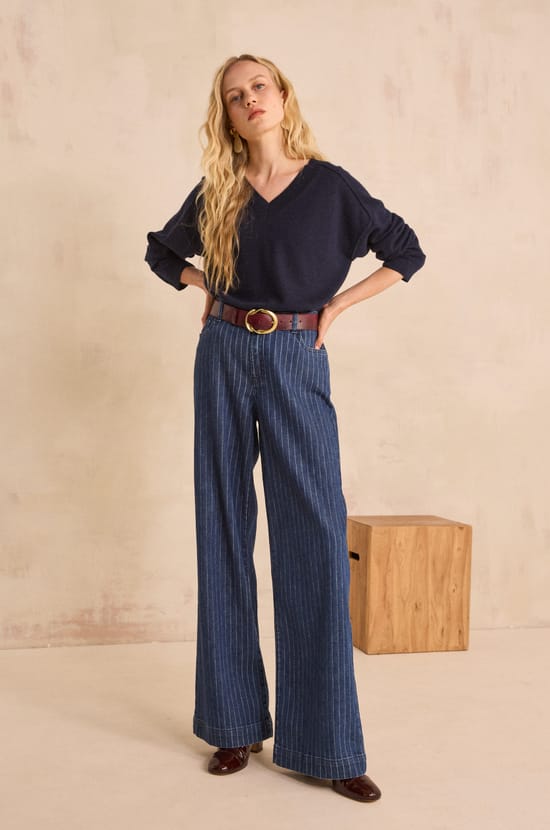 wide leg striped Jean SIENNA;${refinementColor}