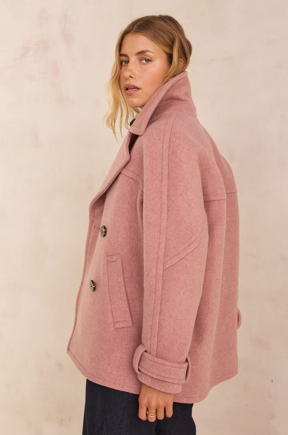 DEAN wool pea coat;${refinementColor}