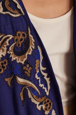 NOURIA embroidered cotton jacket;${refinementColor}