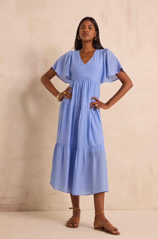Robe fluide &agrave; manches courtes CAMILLE;${refinementColor}