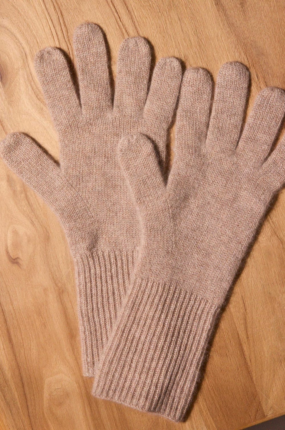 Gants en cachemire taupe clair GLOVE;${refinementColor}