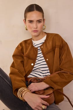 VIP suede leather jacket;${refinementColor}