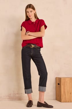 Cropped jeans with turn-ups DELIA;${refinementColor}