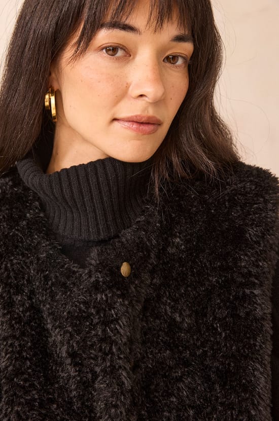 BROOKLYN faux fur jacket;${refinementColor}