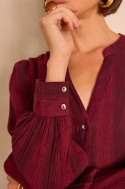 STELLA striped cotton blouse;${refinementColor}