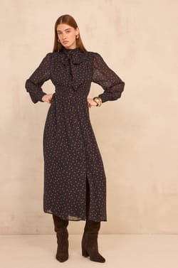 Flowy polka dot dress PRISCA;${refinementColor}