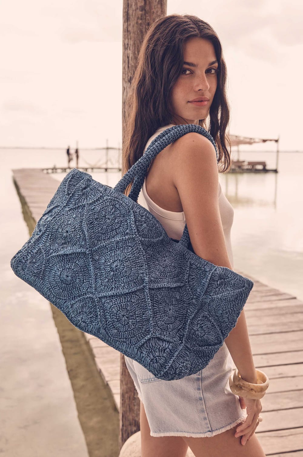 MARLON raffia tote bag;${refinementColor}