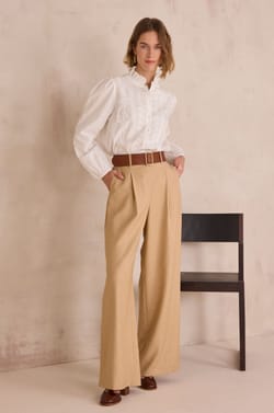 Blouse &agrave; broderies florales en 100% coton DIAMOND;${refinementColor}