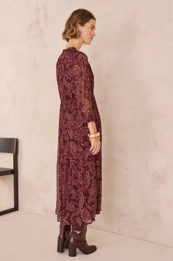 Long arabesque pattern dress CAROLA;${refinementColor}