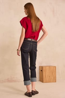 Cropped jeans with turn-ups DELIA;${refinementColor}