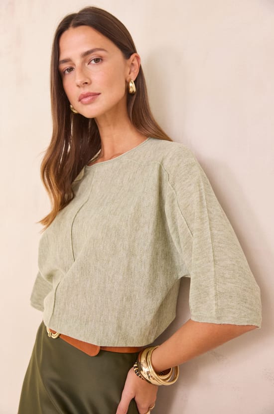 PRESTON 3/4 sleeve jumper;${refinementColor}