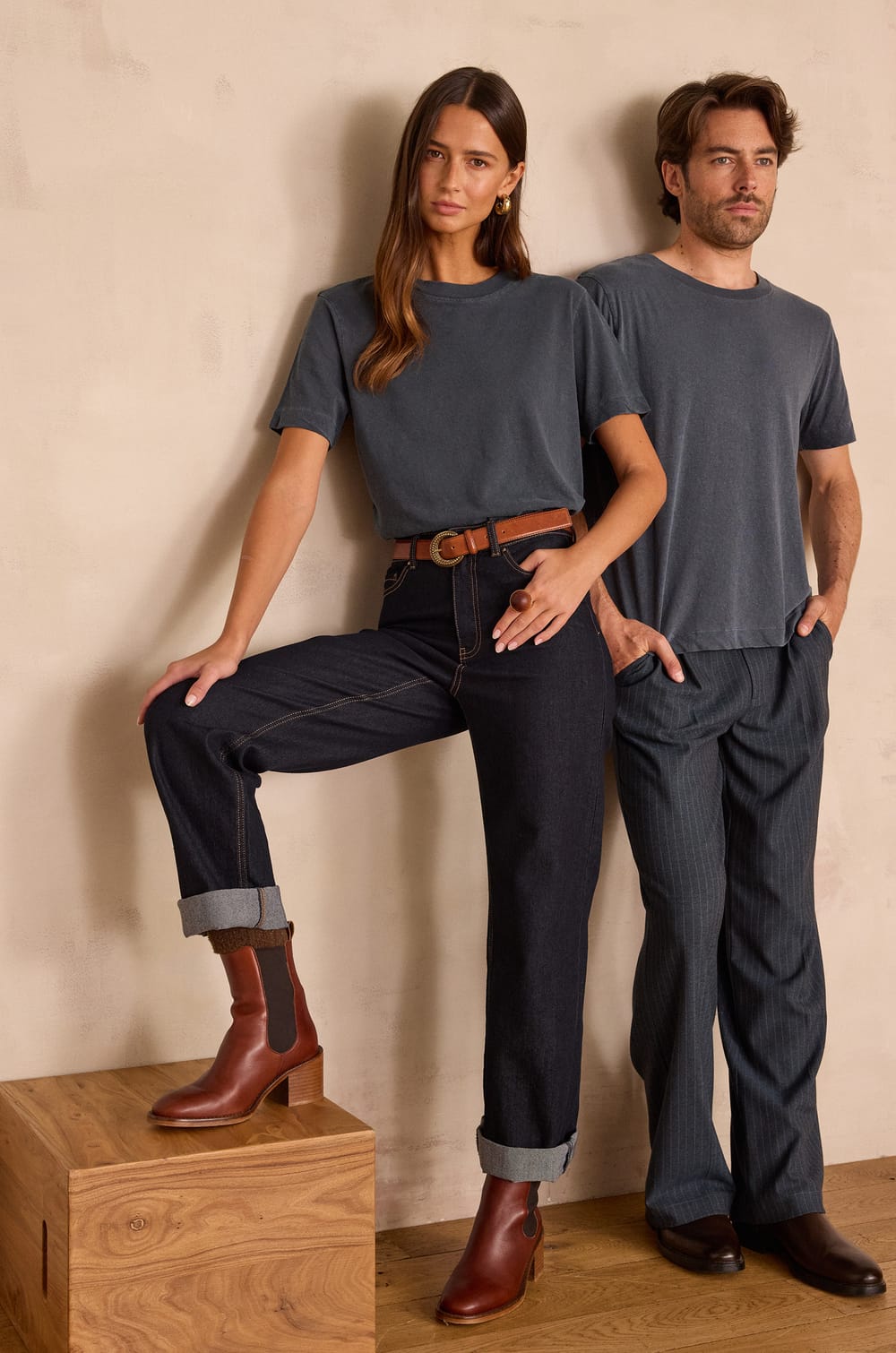 T-shirt col rond unisexe en coton MARCEL(LE);${refinementColor}