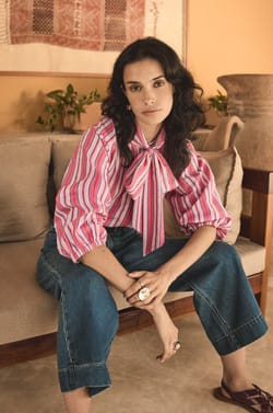 Wide cropped cotton pants ROMY;${refinementColor}