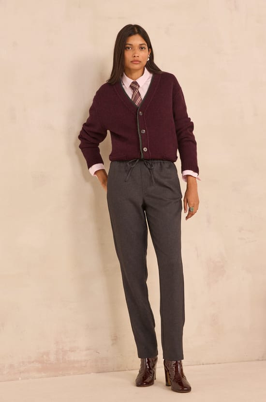 Charcoal tailored trousers CAMILLE;${refinementColor}