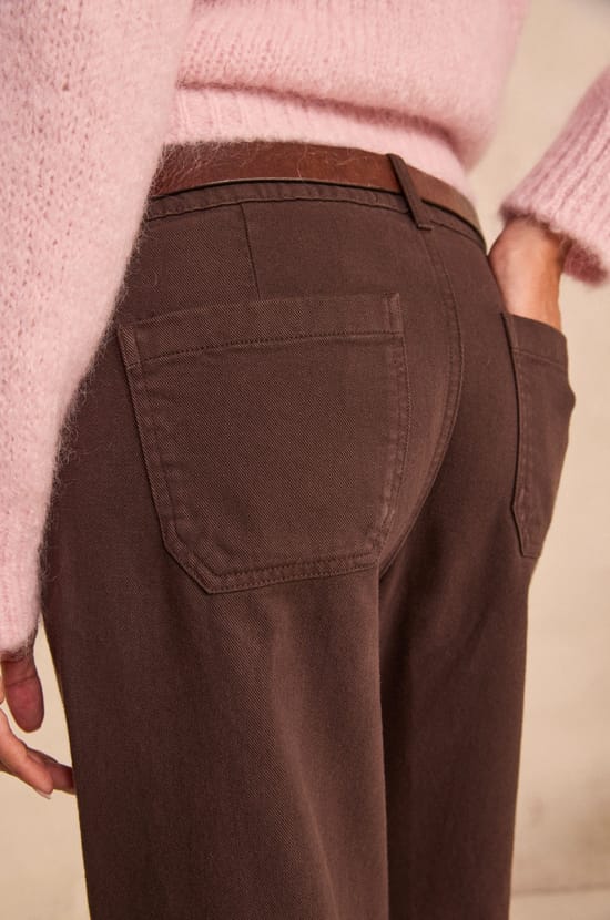 Wide cotton blend trousers MAE;${refinementColor}