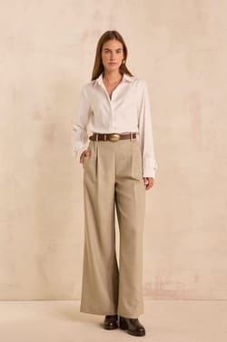 Light taupe wide leg pants LINA;${refinementColor}